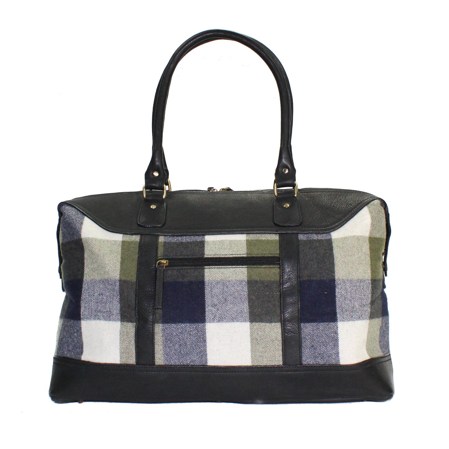 Travel Holdall Bag Weekender Overnighter Leather Tweed
