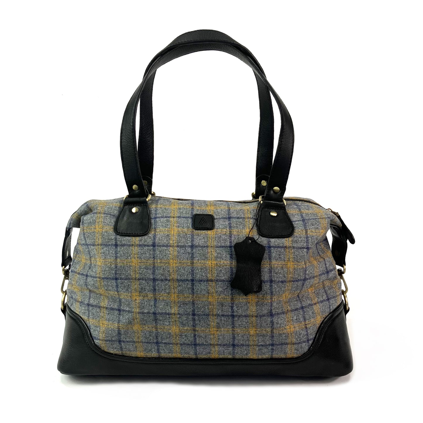 Travel Holdall Bag Weekender Overnighter Leather Tweed
