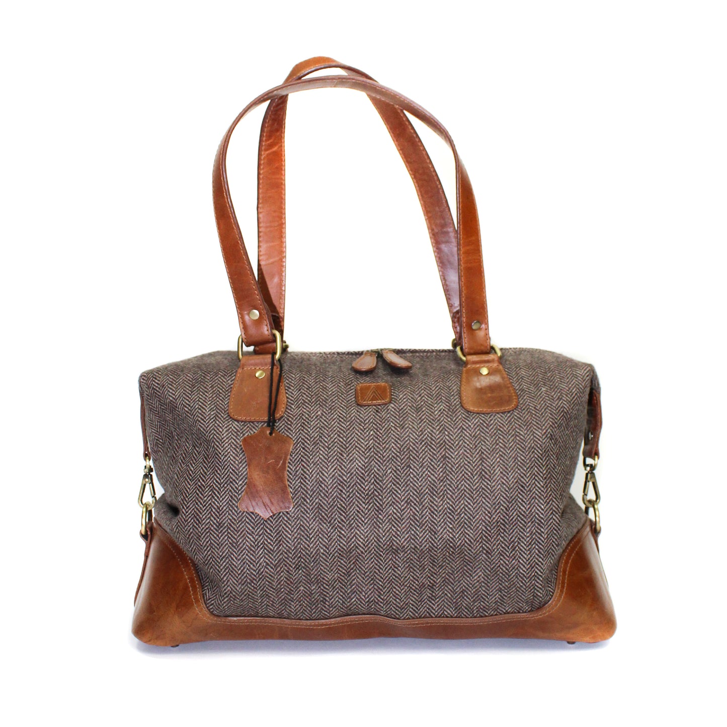 Travel Holdall Bag Weekender Overnighter Leather Tweed