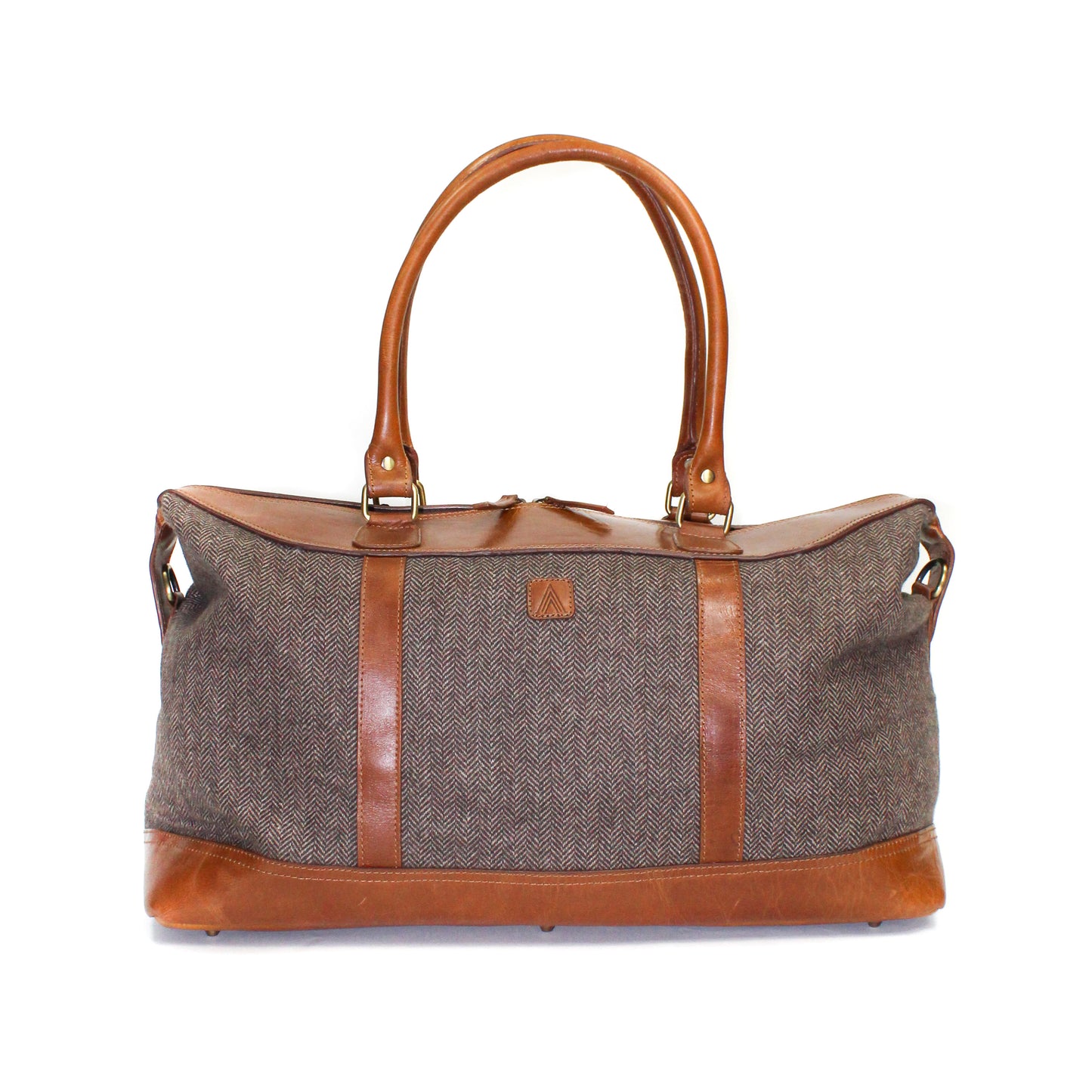 Travel Holdall Bag Weekender Overnighter Leather Tweed