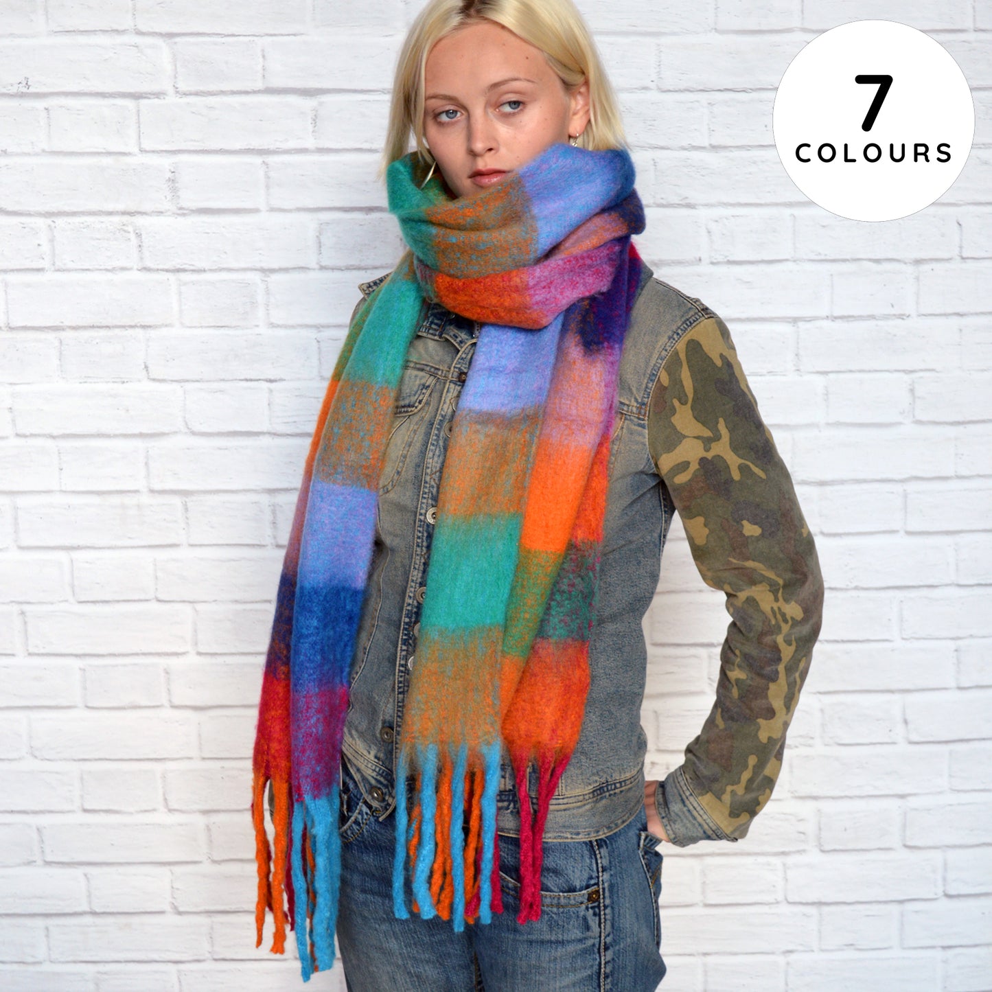 Cosy Check Colour Scarf