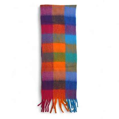 Women’s Soft Rainbow Check Winter Scarf - Hazel & Pip