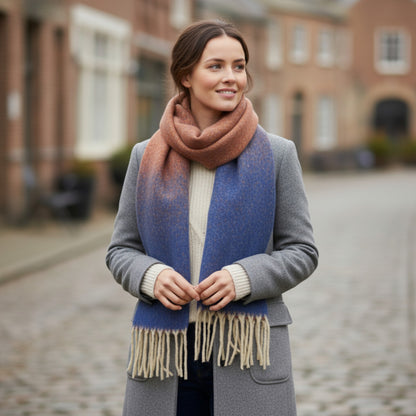 Women’s Two-Tone Blue & Pink Winter Scarf – Hazel & Pip