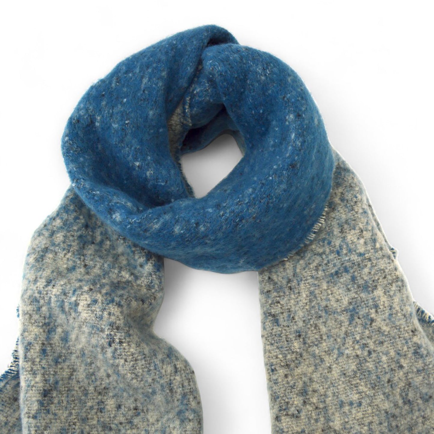 Women’s Two-Tone Soft Blue & Grey Winter Scarf – Hazel & Pip