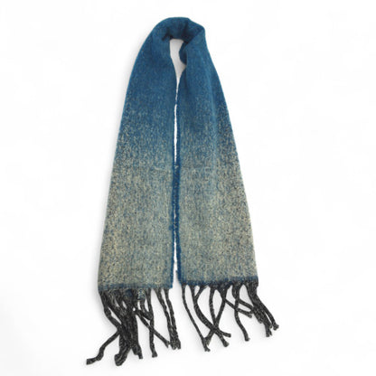 Women’s Two-Tone Soft Blue & Grey Winter Scarf – Hazel & Pip