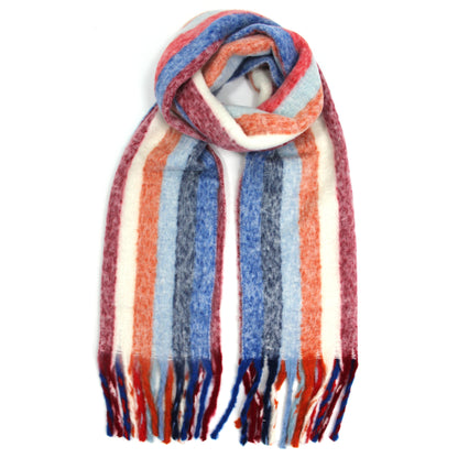 Women’s Winter Scarf – Soft Multi Stripe Pattern – Hazel & Pip