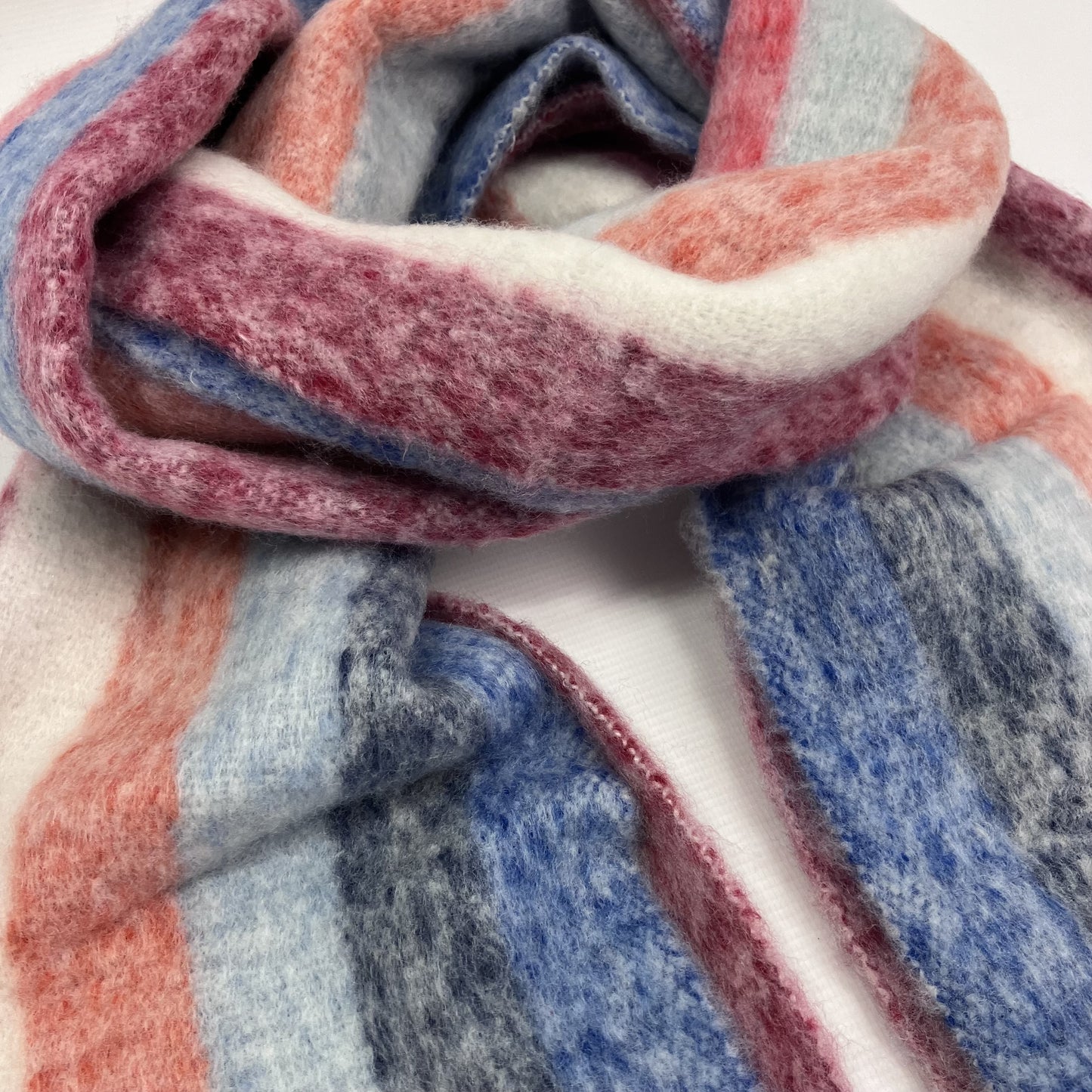 Women’s Winter Scarf – Soft Multi Stripe Pattern – Hazel & Pip