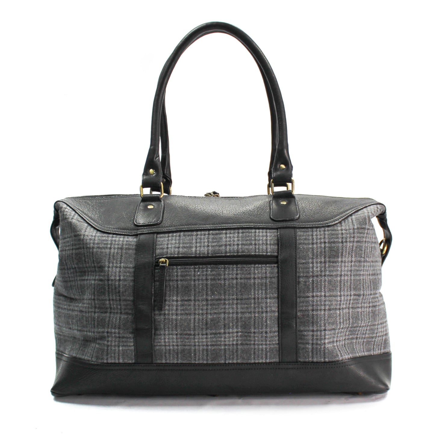 Travel Holdall Bag Weekender Overnighter Leather Tweed