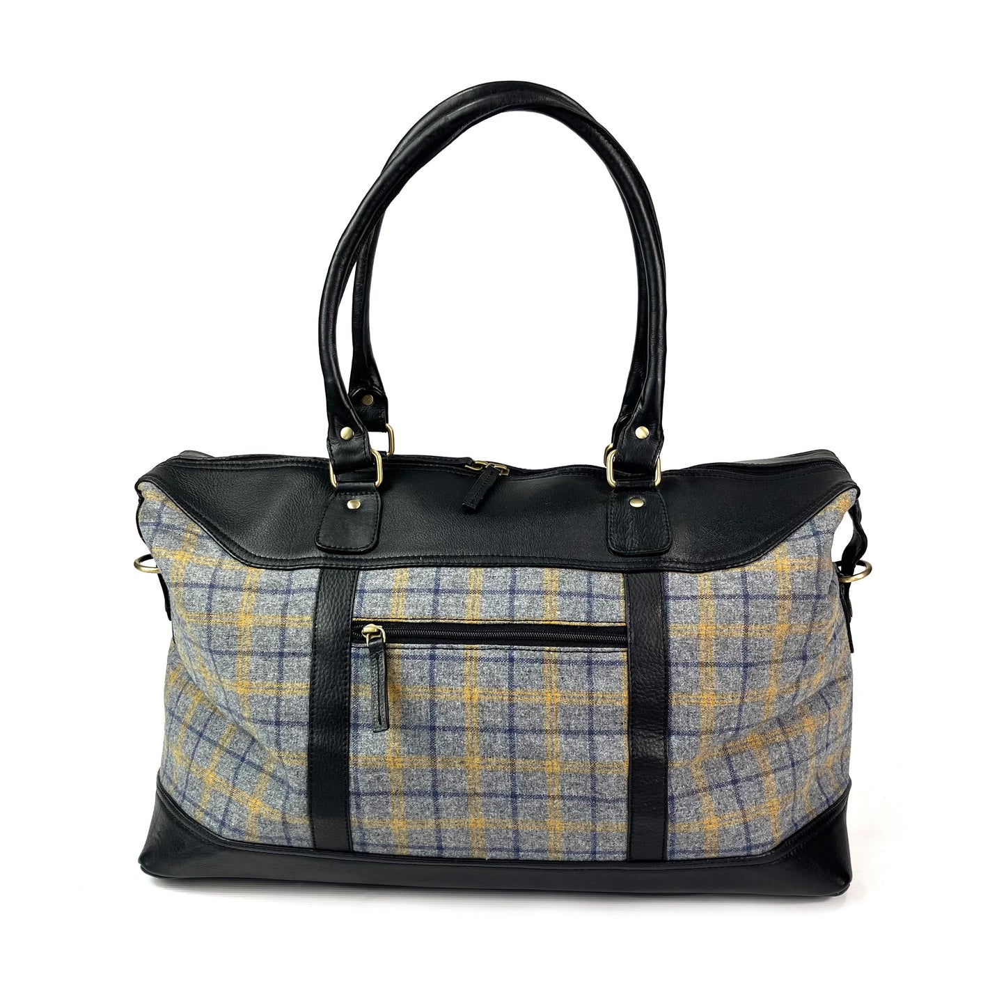 Travel Holdall Bag Weekender Overnighter Leather Tweed