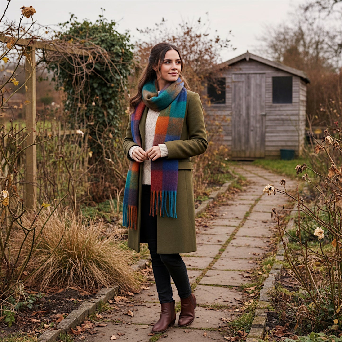 Women’s Soft Rainbow Check Winter Scarf - Hazel & Pip