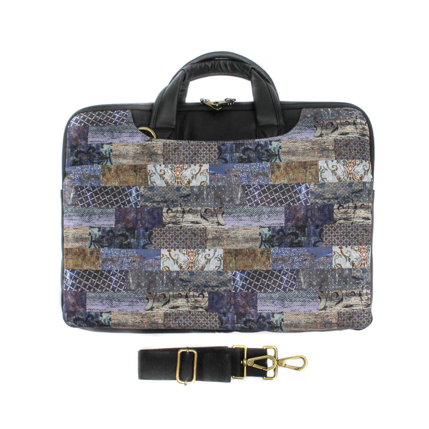 Printed Canvas Laptop Briefcase Bag