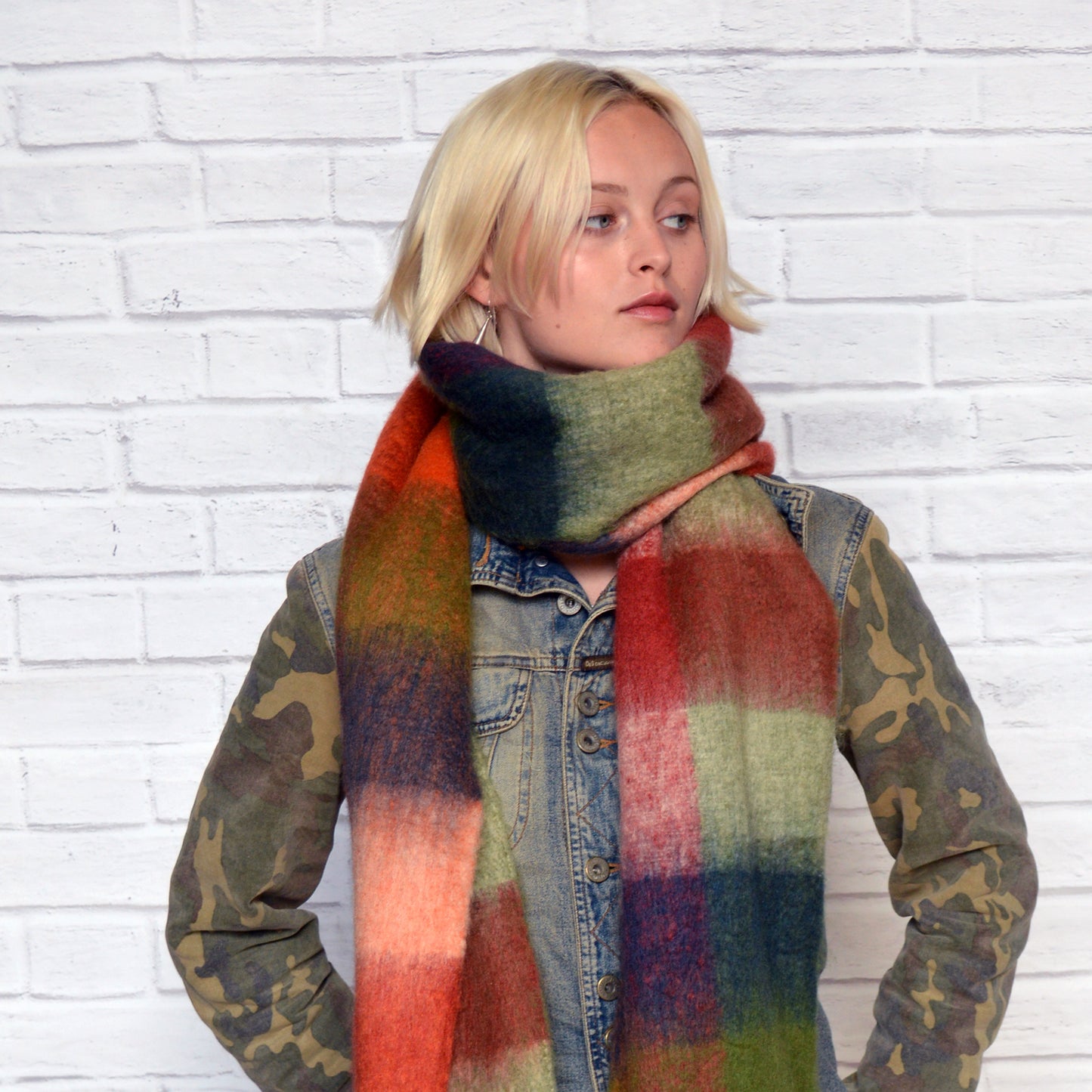 Cosy Check Colour Scarf