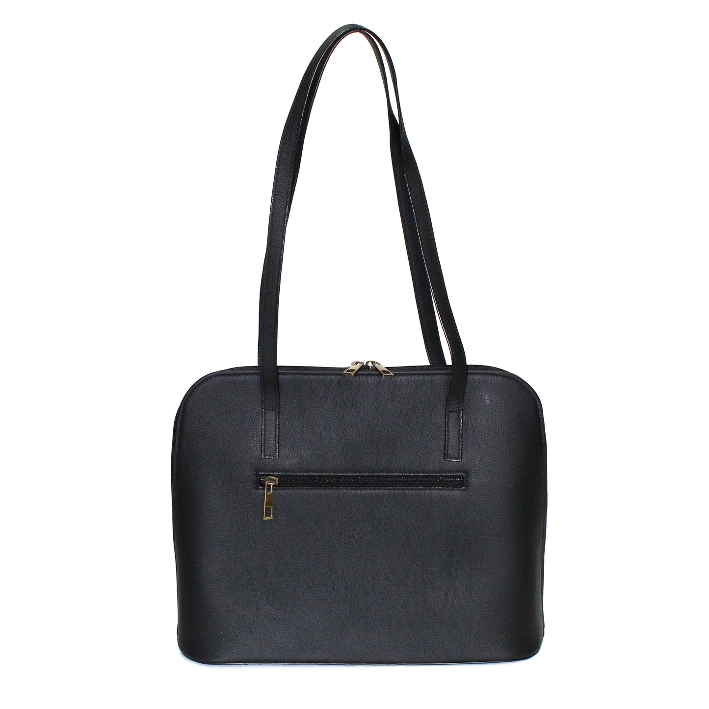 Pebbled Black Leather Handbag