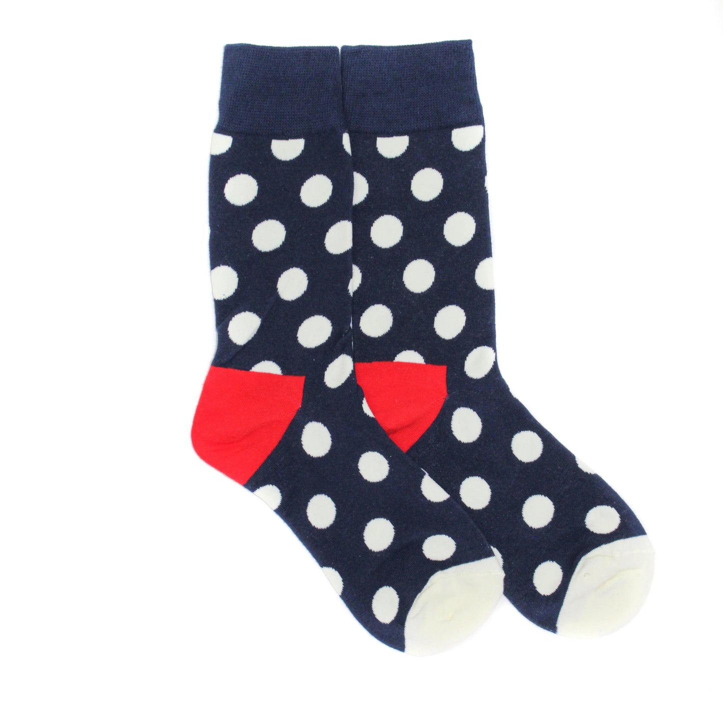 Polka dot spotty blue fun crew socks by Lucky Pair