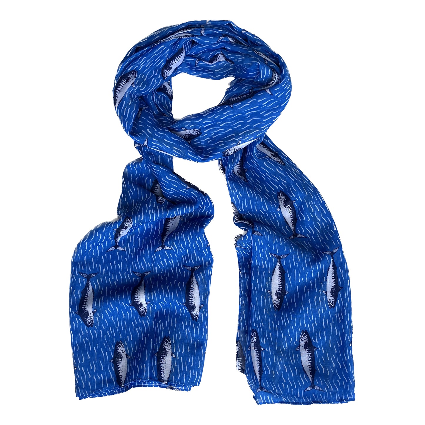 Mackerel Blue Seaside Coastal Scarf