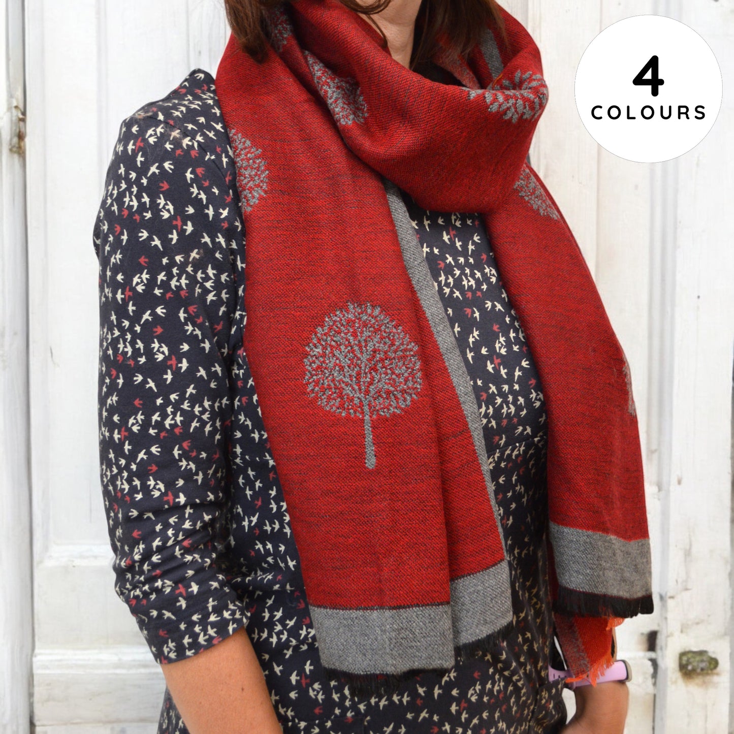 Reversible Tree Woven Fashion Scarf