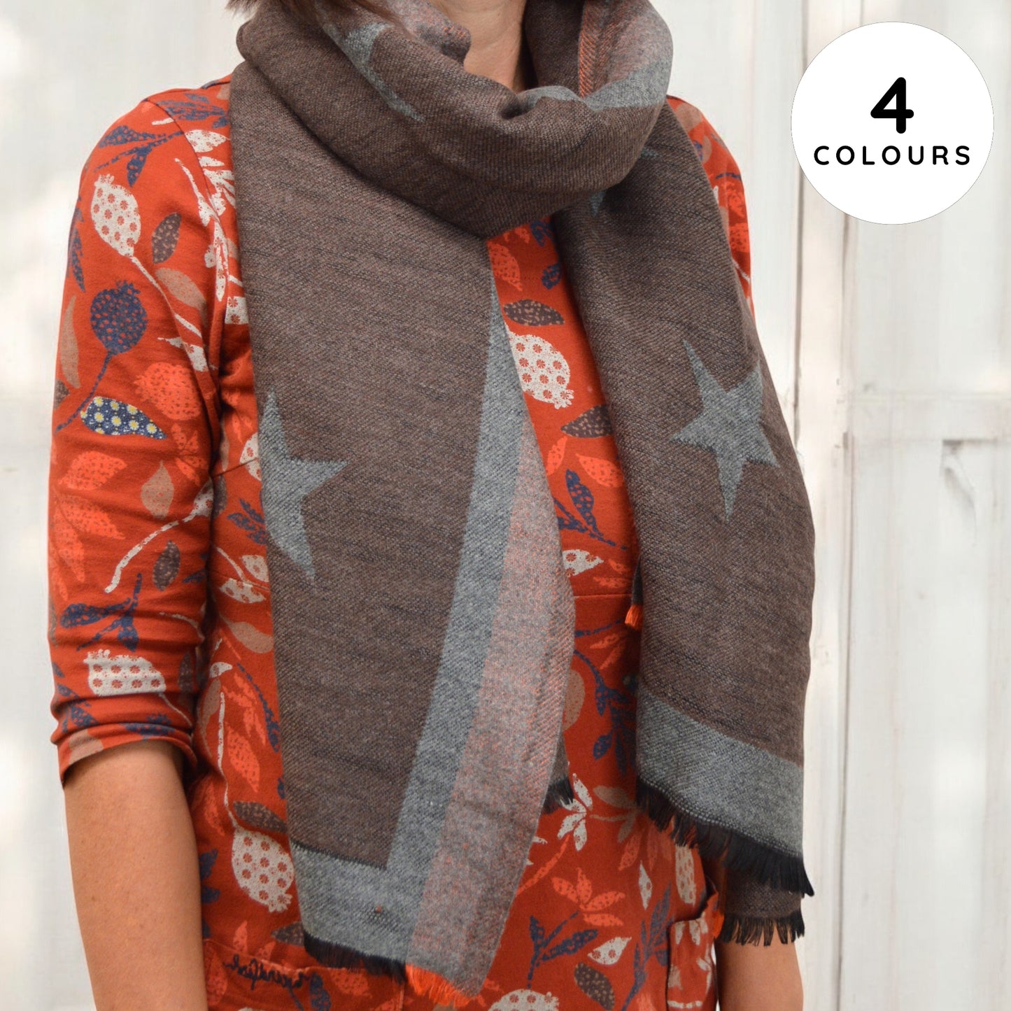 Reversible Star Woven Fashion Scarf