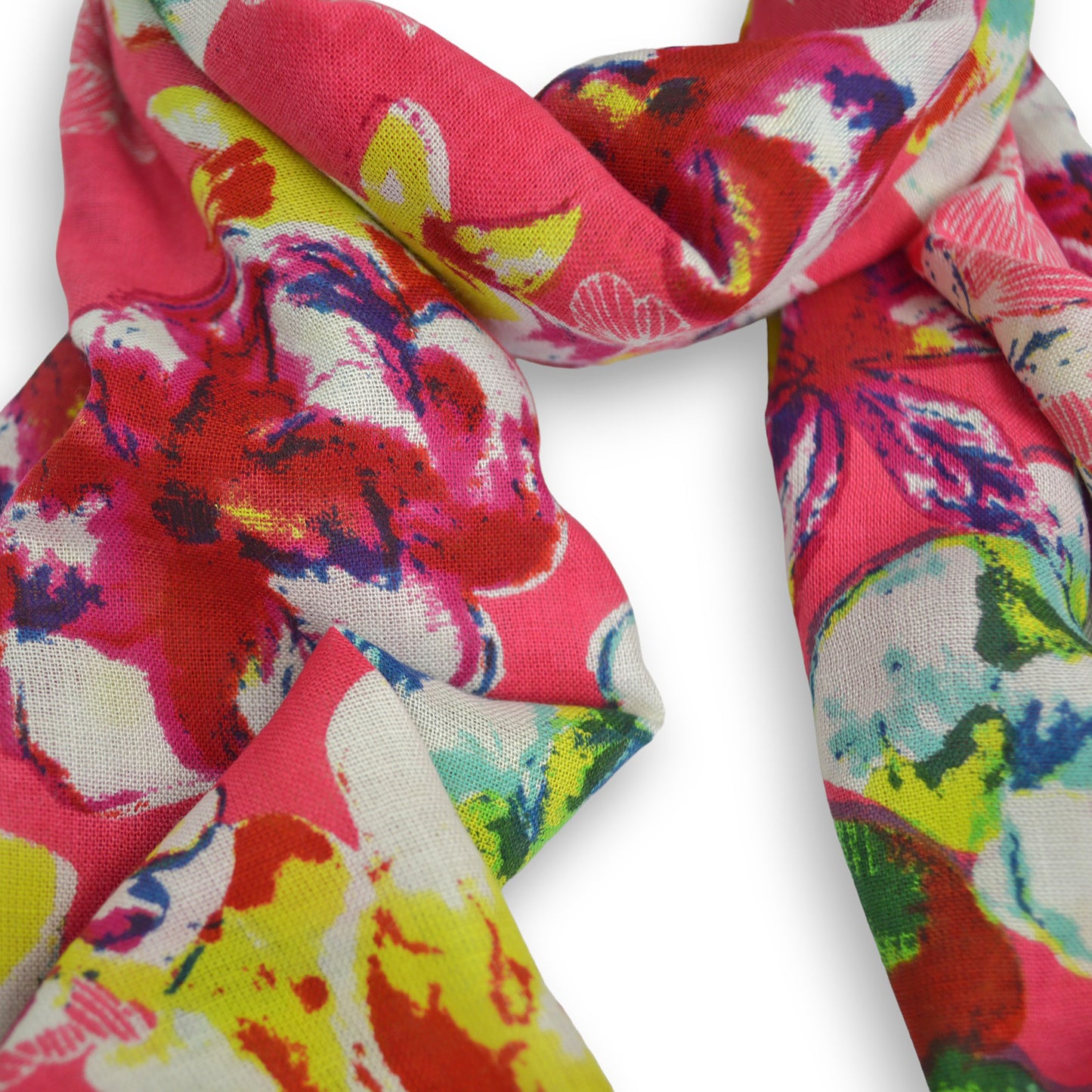 Kensa vibrant pink floral scarf