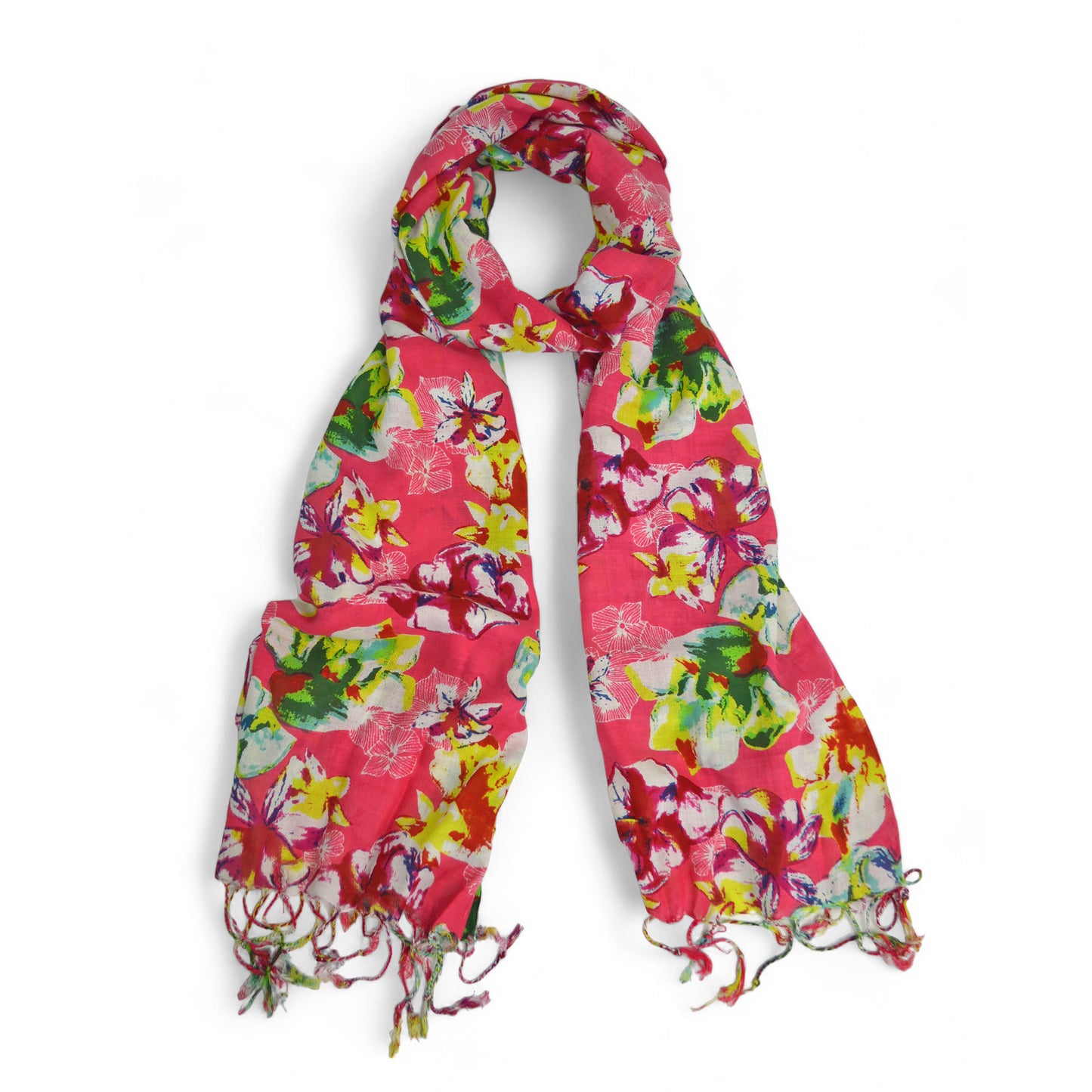 Kensa vibrant pink floral scarf