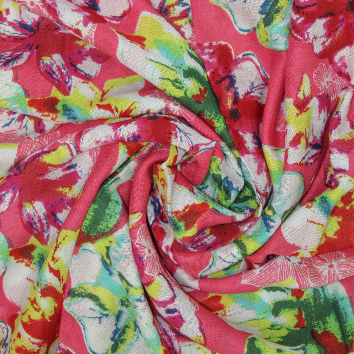 Kensa vibrant pink floral scarf