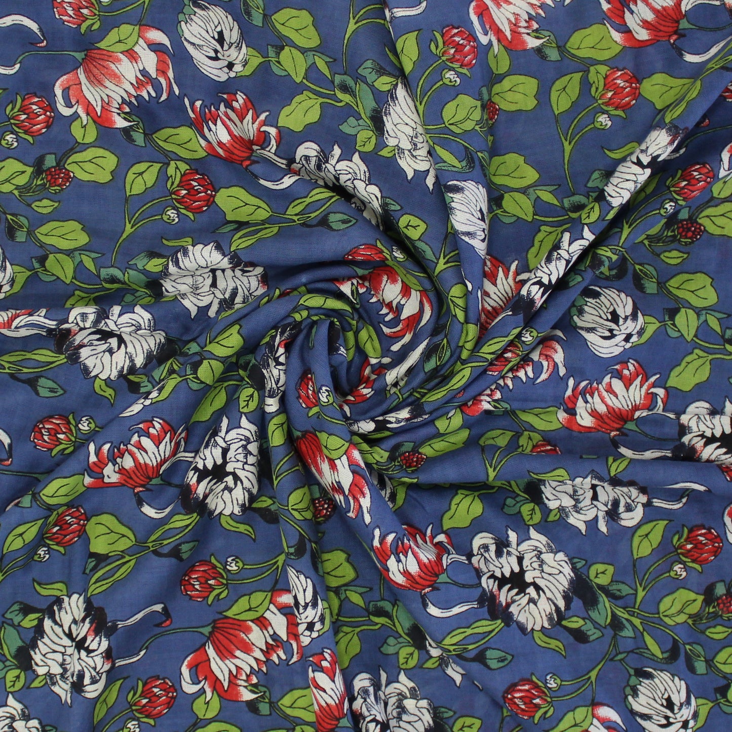 Morwen vibrant blue floral scarf