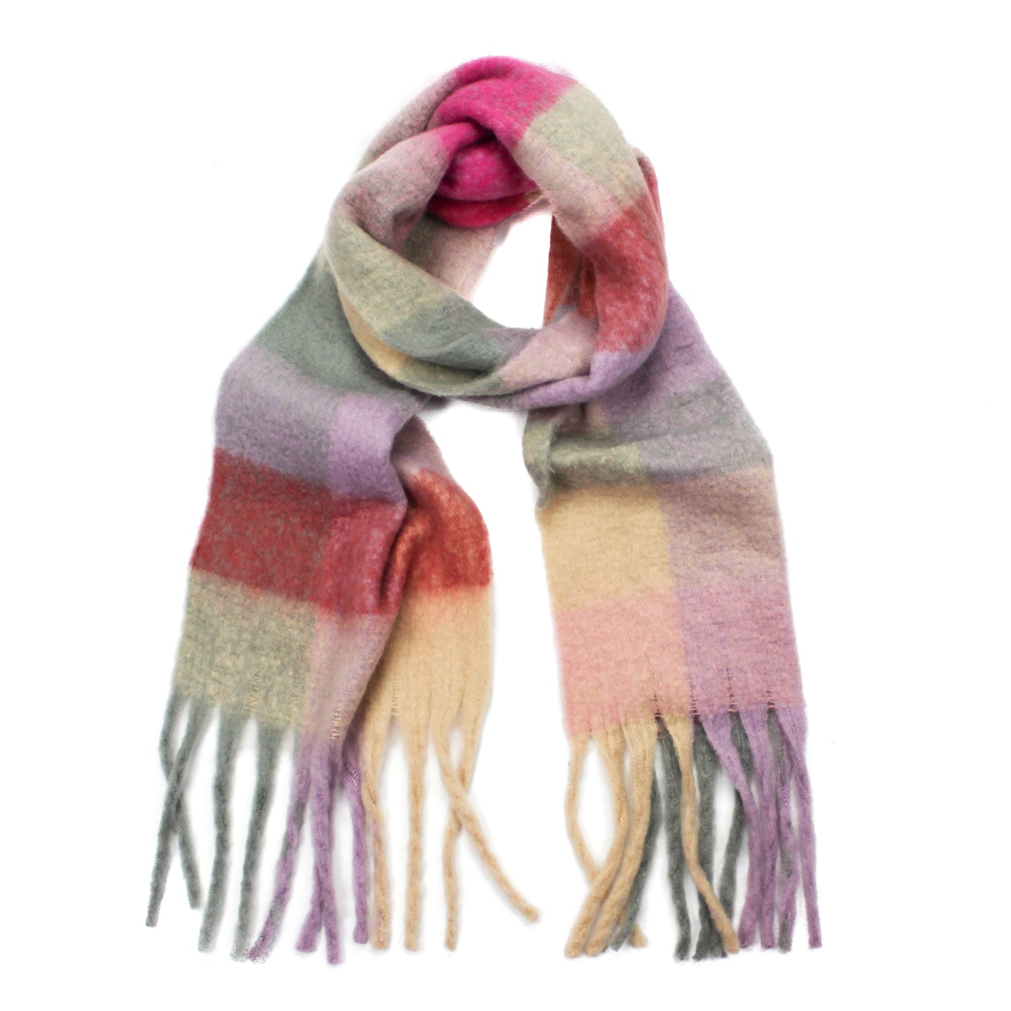 Women’s Soft Rainbow Check Winter Scarf - Hazel & Pip