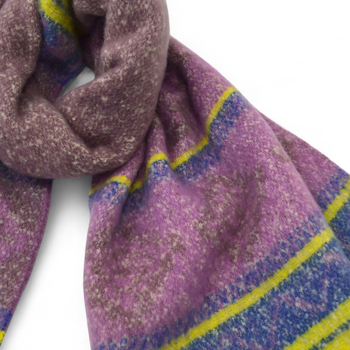 Women’s Winter Scarf – Soft Purple Nordic Diamond Pattern – Hazel & Pip