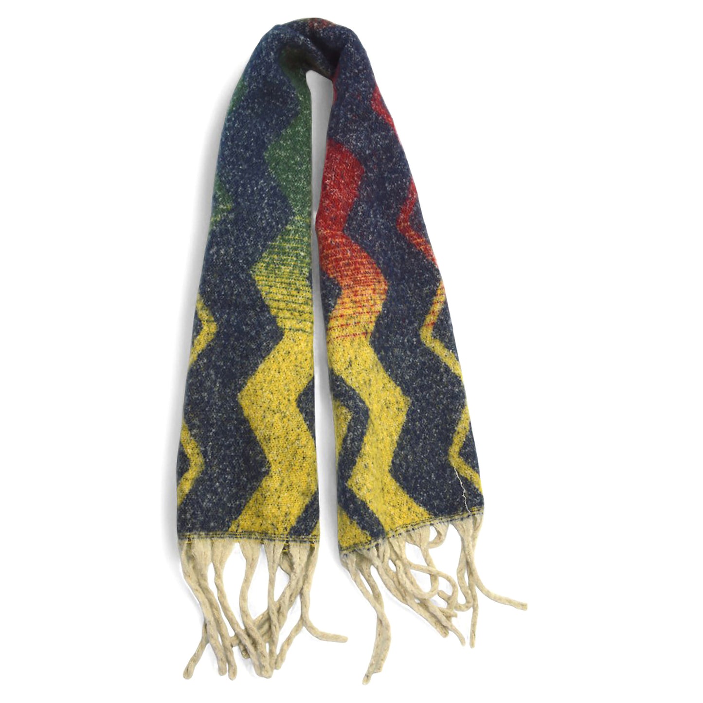 Women’s Winter Scarf – Soft Zigzag in Red & Green – Hazel & Pip
