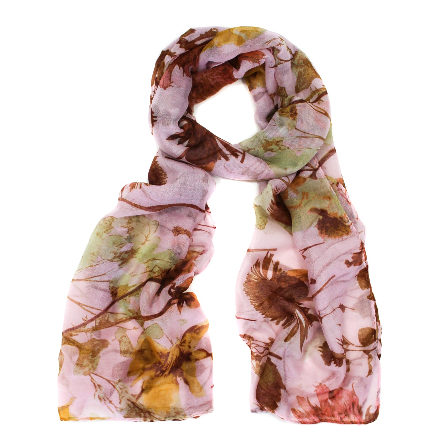 Rustic pink flowers lightweight scarf by Poppy Accessories