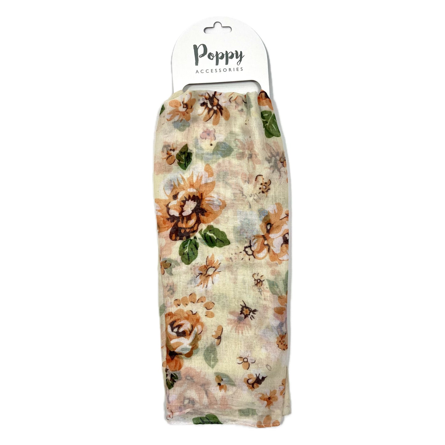 Classic floral print lightweight scarf by Poppy Accessories