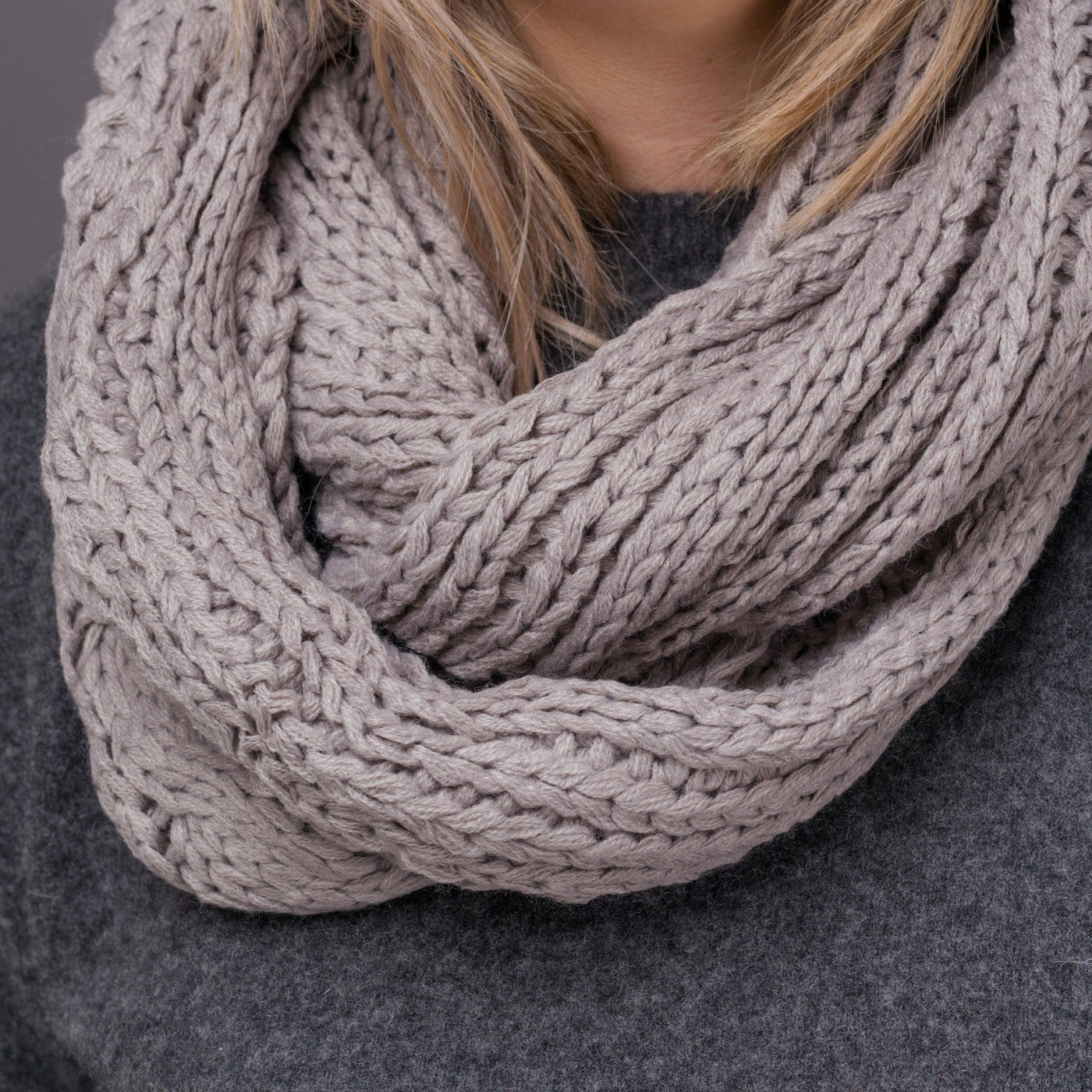 Neave knitted infinity scarf